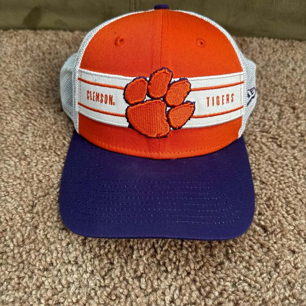 New Era Clemson Tigers 39THIRTY Banner Trucker Hat Cap Large/X-Large